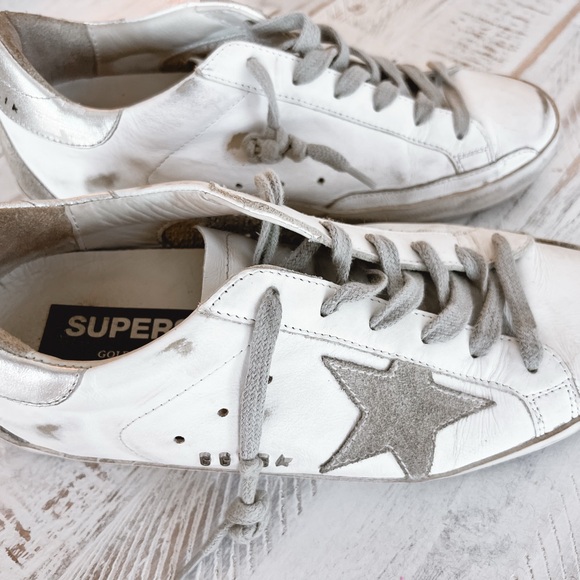  White Sneakers with Grey Star